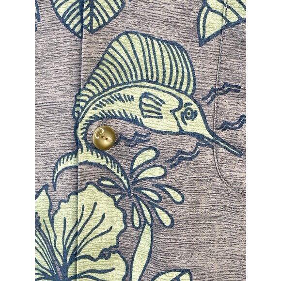 Tommy Bahama 100% Silk Men’s 2XL Island Modern Aloha Camp Shirt Marlin Pineapple - Picture 5 of 16